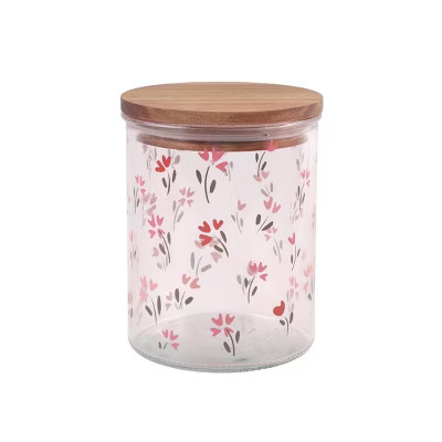 Cook With Color Flower Print Wood Lidded Treat Gifting Jar | Target