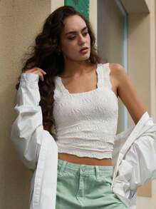 1pc Women Yoga Sports Sleeveless Square Neck T-Shirt, Fashionable Casual Slim Fit Suitable For Ou... | SHEIN