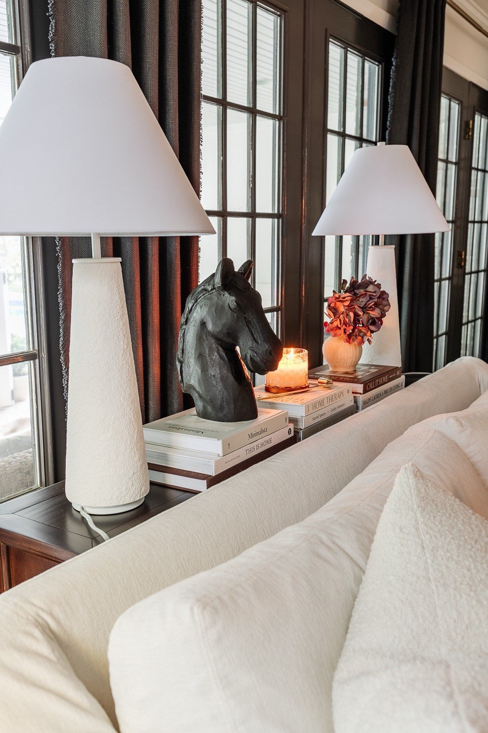 

Sofa table lamps, white lamps, living room, horse bust



#LTKHome