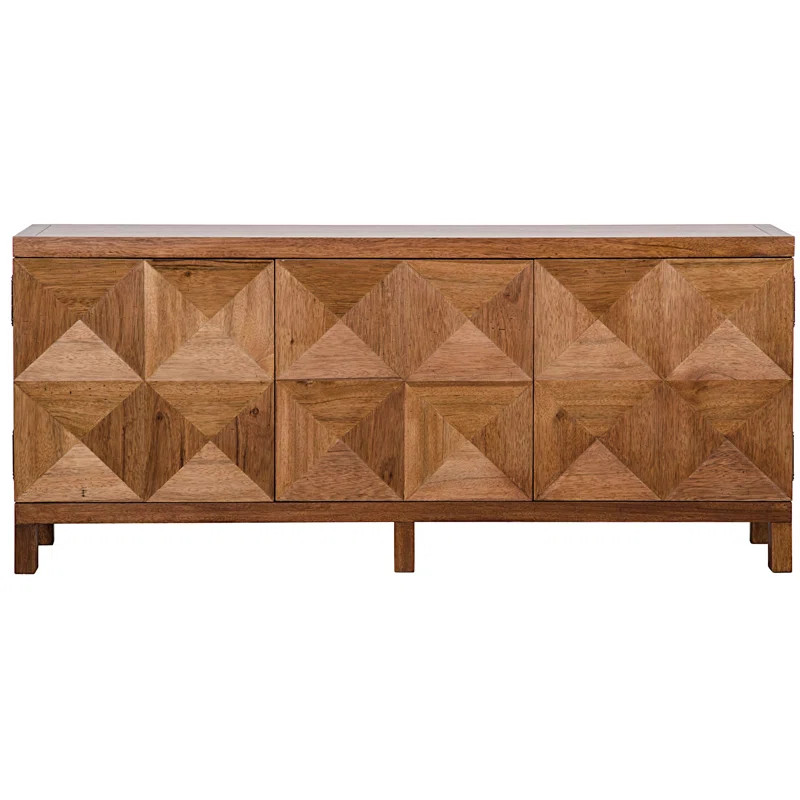 Quadrant 76" Wide Walnut Wood Sideboard | Wayfair North America