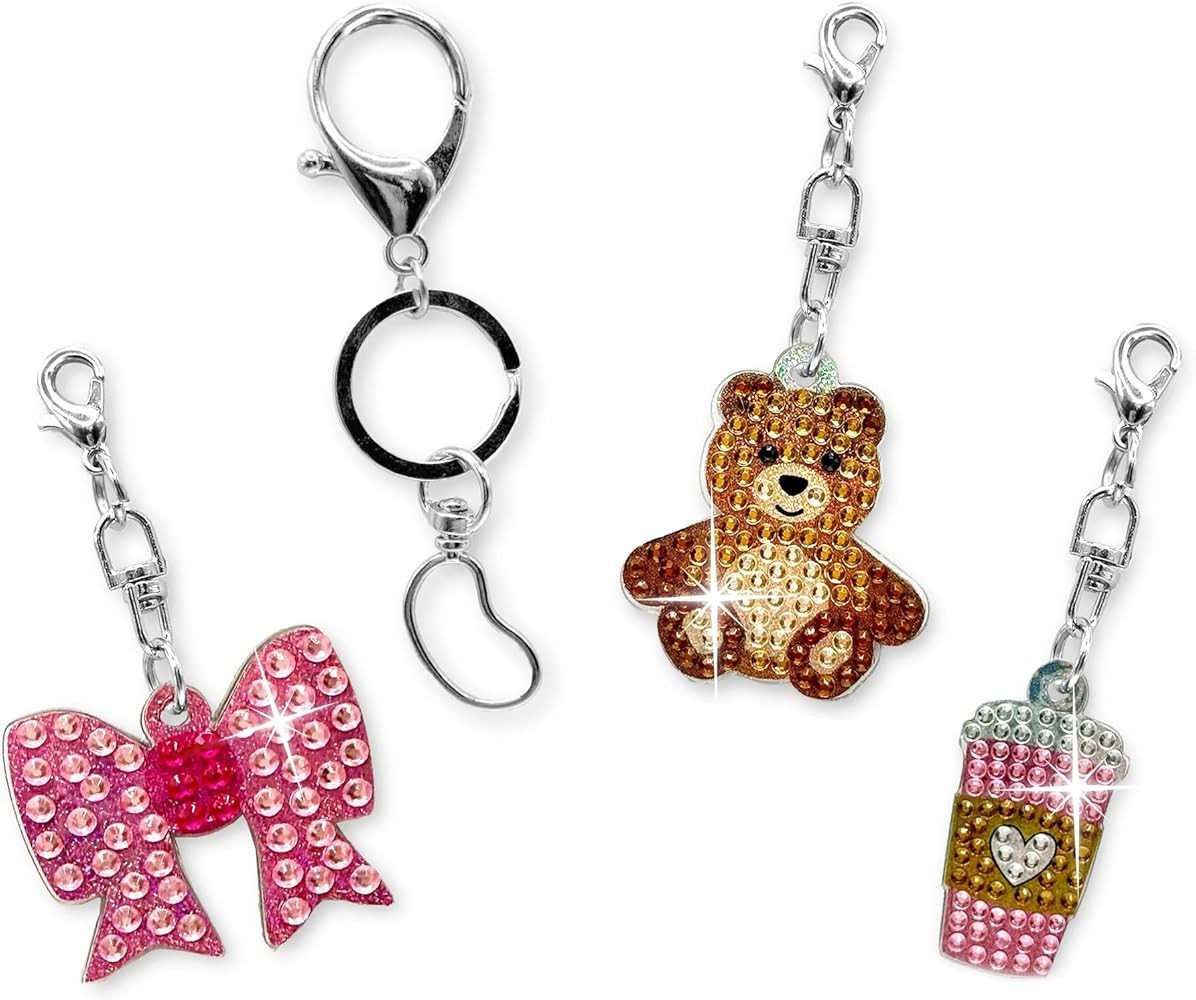 StickerBeans® Rhinestone Bag Charms – Keychain Set Cute Backpack Charms for Tweens, Teens, Adu... | Amazon (US)