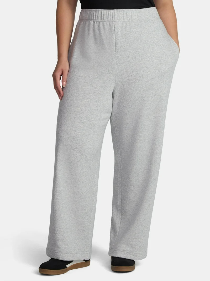 No Boundaries Soft Fleece Wide Leg Pants, 30” Inseam, 1 or 2-Pack, Women’s - Walmart.com | Walmart (US)