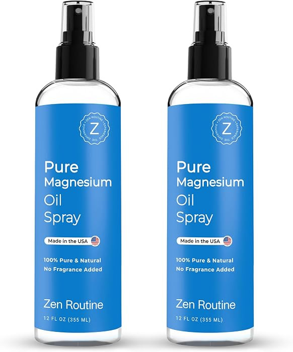 Pure Magnesium Oil Spray 12oz (2-Pack) \u2013 USP Grade Topical Magnesium for Feet, Body & Muscle... | Amazon (US)