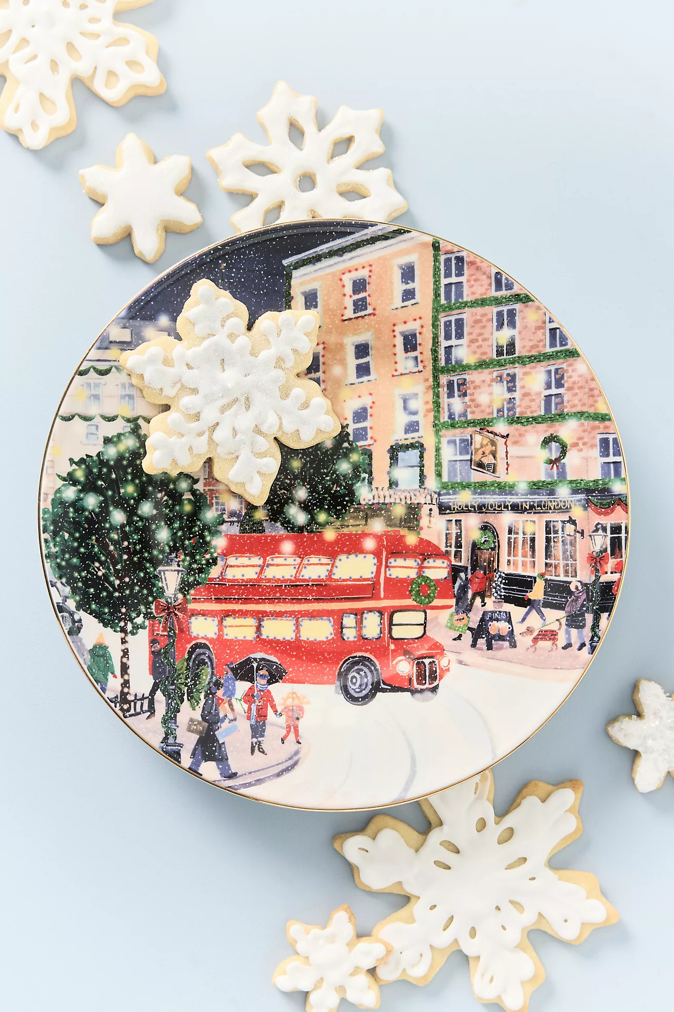 Holiday in the City Stoneware Dessert Plate | Anthropologie (UK)
