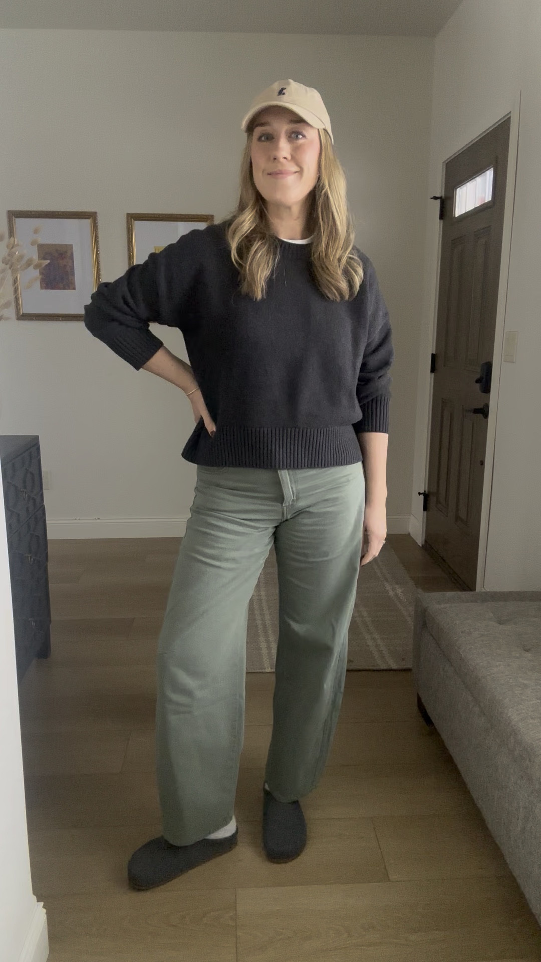 One of my fav sweaters this fall. It’s 100% cotton with nice weight to it. It’s also only $40 which is a great value in my opinion. I’m wearing a medium.

My white tee underneath is Uniqlo and my go to tee for under sweaters (the collar pops out nicely).

Pants are Levi’s. I’m wearing 31x30.

Shoes are Rothy’s and I’m wearing my true to size but if you’re a half size I’d size down.

I’m 5’9” and 175 pounds. 

 

#LTKTall #LTKMidsize #LTKootd