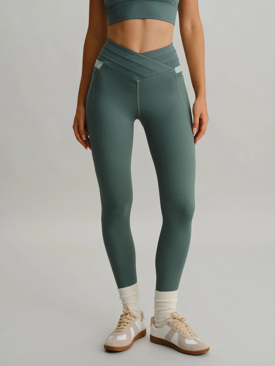 Sage Green High Waisted Pockets Leggings 26 & Reviews - Sage Green - Sustainable Yoga Bottoms | B... | BERLOOK