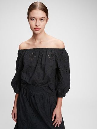 Off-Shoulder Eyelet Top | Gap (US)