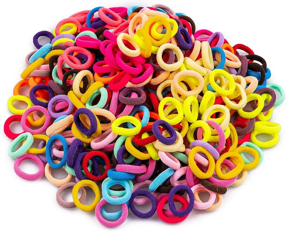 350 PCS Multicolor Cotton Hair Ties – Small Baby Hair Elastics for Kids and Girls, No Crease Fi... | Amazon (US)