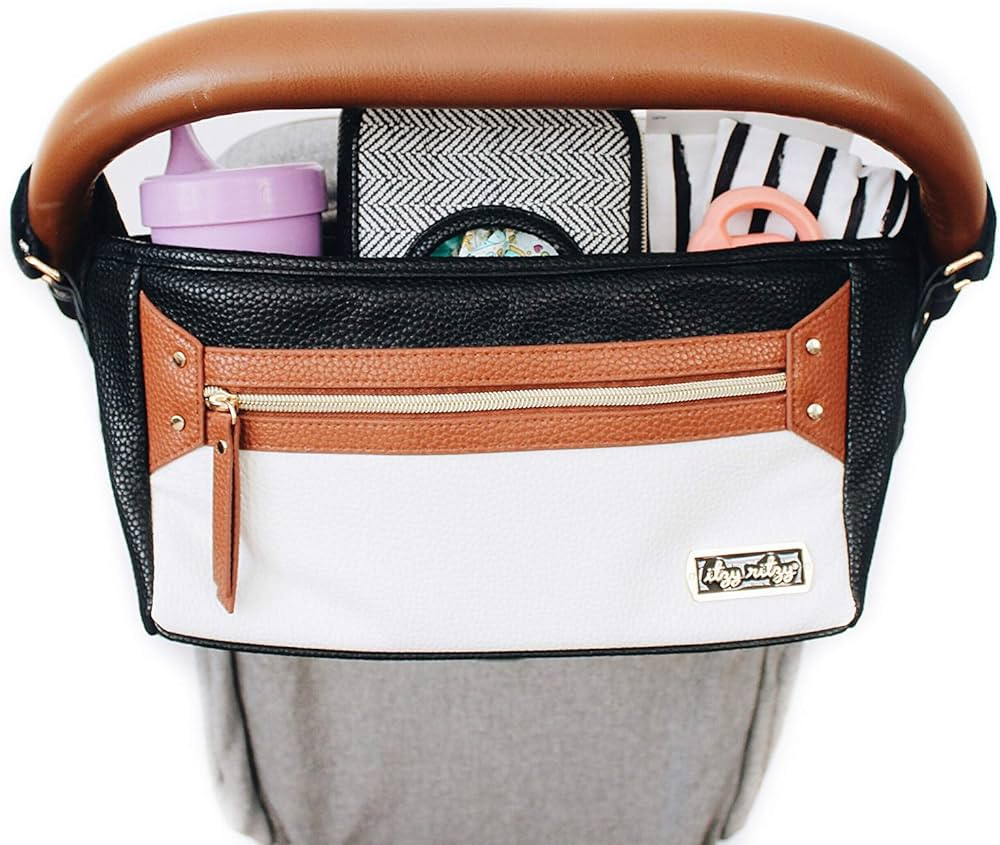 Itzy Ritzy Adjustable Stroller Caddy / Organizer - Stroller Organizer Bag Featuring Front Zippere... | Amazon (US)