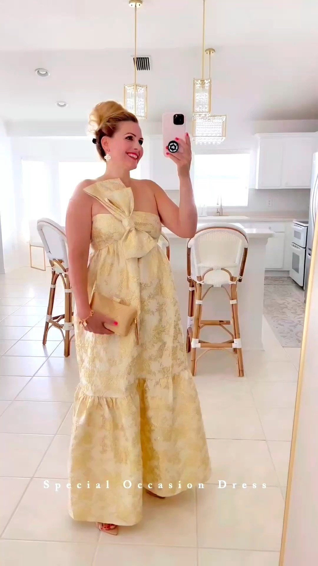 👰🏼‍♀️SPECIAL OCCASION DRESS: #ad Obsessed with this @Petal & Pup  dress. #petalandpup 

🙌🏼This one shoulder adjustable strap maxi dress has the most beautiful bow attached. 

🙌🏼It features functional side pockets and a drop tiered a-line skirt design. Love the floral print and the gold metallic detail. 

🙌🏼Wearing a large. Zips up the back and the panels have a little stretch. I’m a 36B for chest reference.

#LTKSeasonal #LTKOver40 #LTKSaleAlert #LTKgrwm #LTKootd #LTKMidsize #LTKWedding #LTKvlog