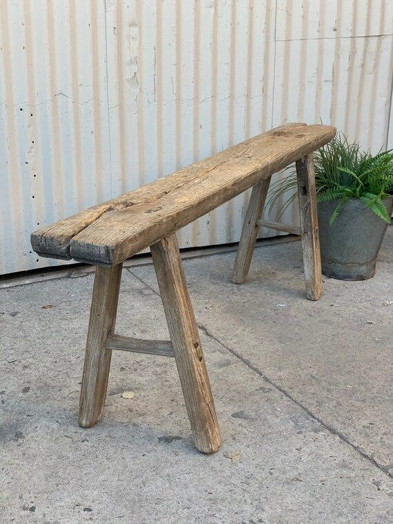 Vintage Elm Skinny Bench {E} (Free Shipping) | Etsy (US)