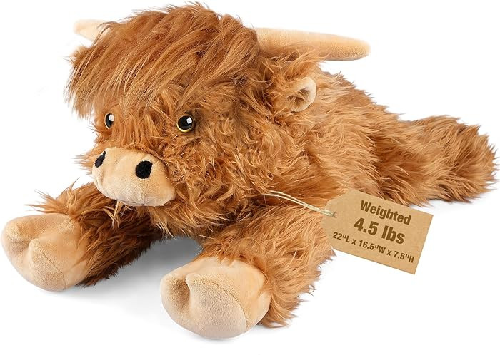 22" & 4.5 lbs Highland Cow Weighted Stuffed Animal, Cuddly & Soft Kids' Plush Toy Pillows for Com... | Amazon (US)