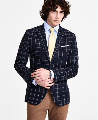 Men's Cotton & Linen Printed Modern-Fit Sport Coat | Macy's