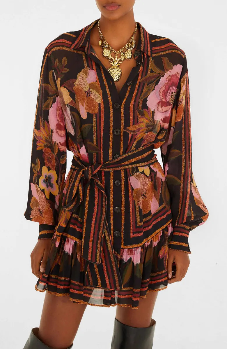 FARM Rio Floral Print Long Sleeve Minidress | Nordstrom | Nordstrom