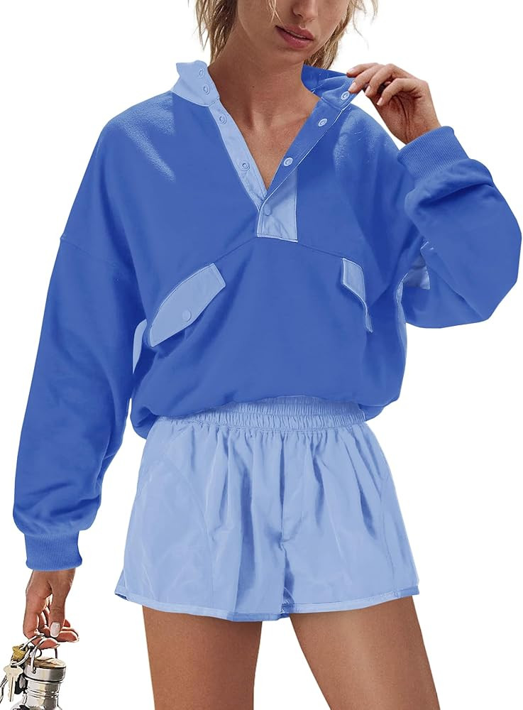 Nirovien Womens Workout Sets Short Athletic Set Activewear 2 Piece Outfits Pullover Sweatshirt an... | Amazon (US)