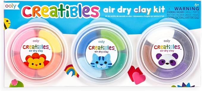 OOLY, Creatibles, Air Dry Clay Kit, Kids Arts and Craft Set, 3 Shaping Tools - 12 Colors Set | Amazon (US)