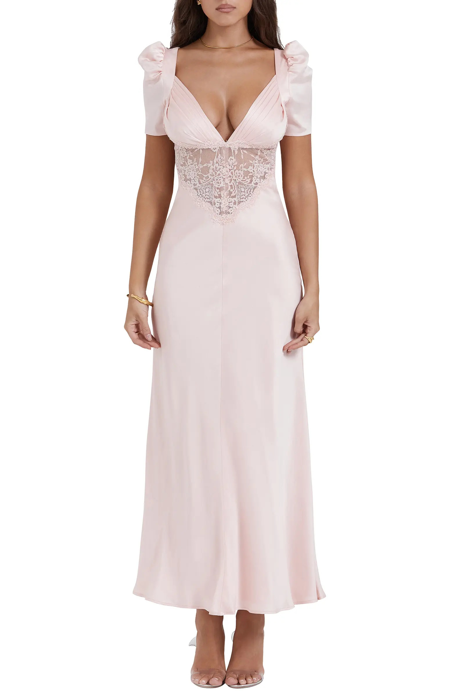 Rafaela Lace Inset Silk Blend Cocktail Dress | Nordstrom