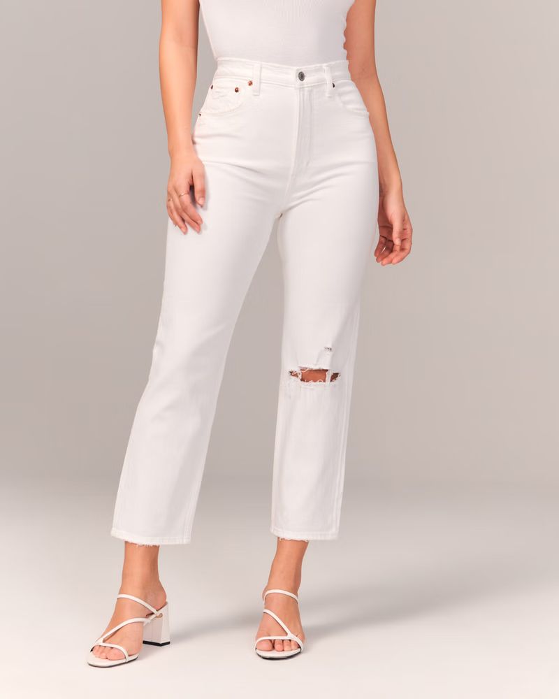 Women's Curve Love Ultra High Rise Ankle Straight Jeans | Women's New Arrivals | Abercrombie.com | Abercrombie & Fitch (US)
