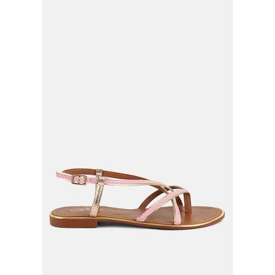 PHEOBE Strappy Pink Flat Sandals | Target