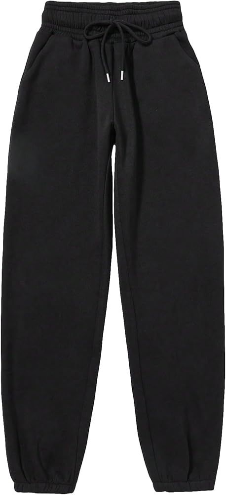 WDIRARA Women's Drawstring Elastic Waist Exercise Sweatpants Trousers Jogger Pants | Amazon (US)