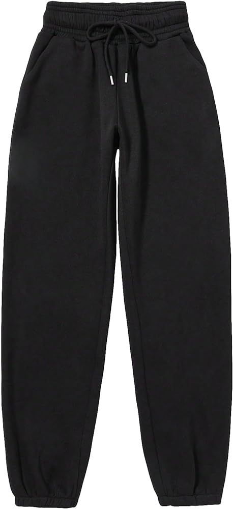 WDIRARA Women's Drawstring Elastic Waist Exercise Sweatpants Trousers Jogger Pants | Amazon (US)