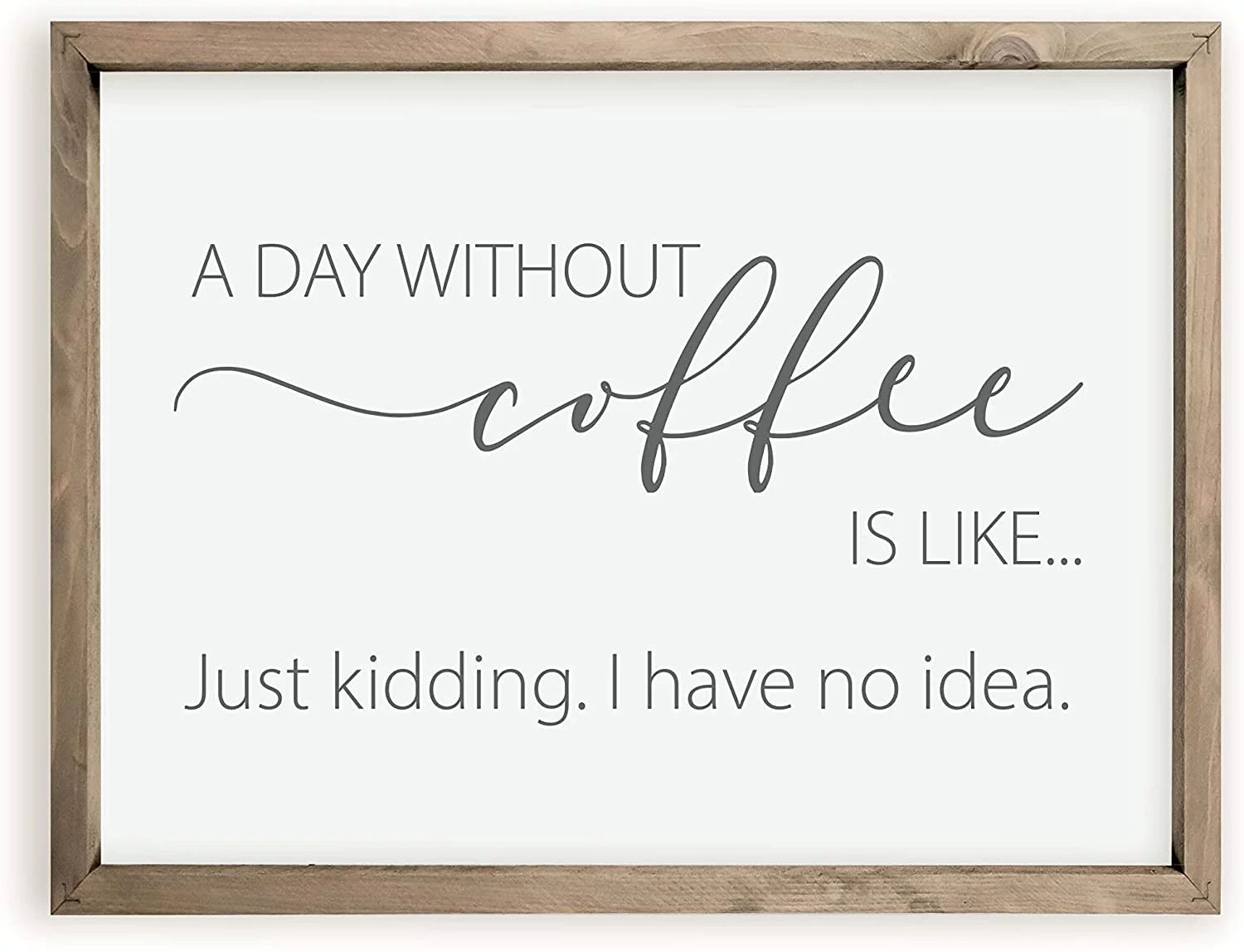 A Day Without Coffee Framed Wood Farmhouse Wall Sign 12x15 | Walmart (US)