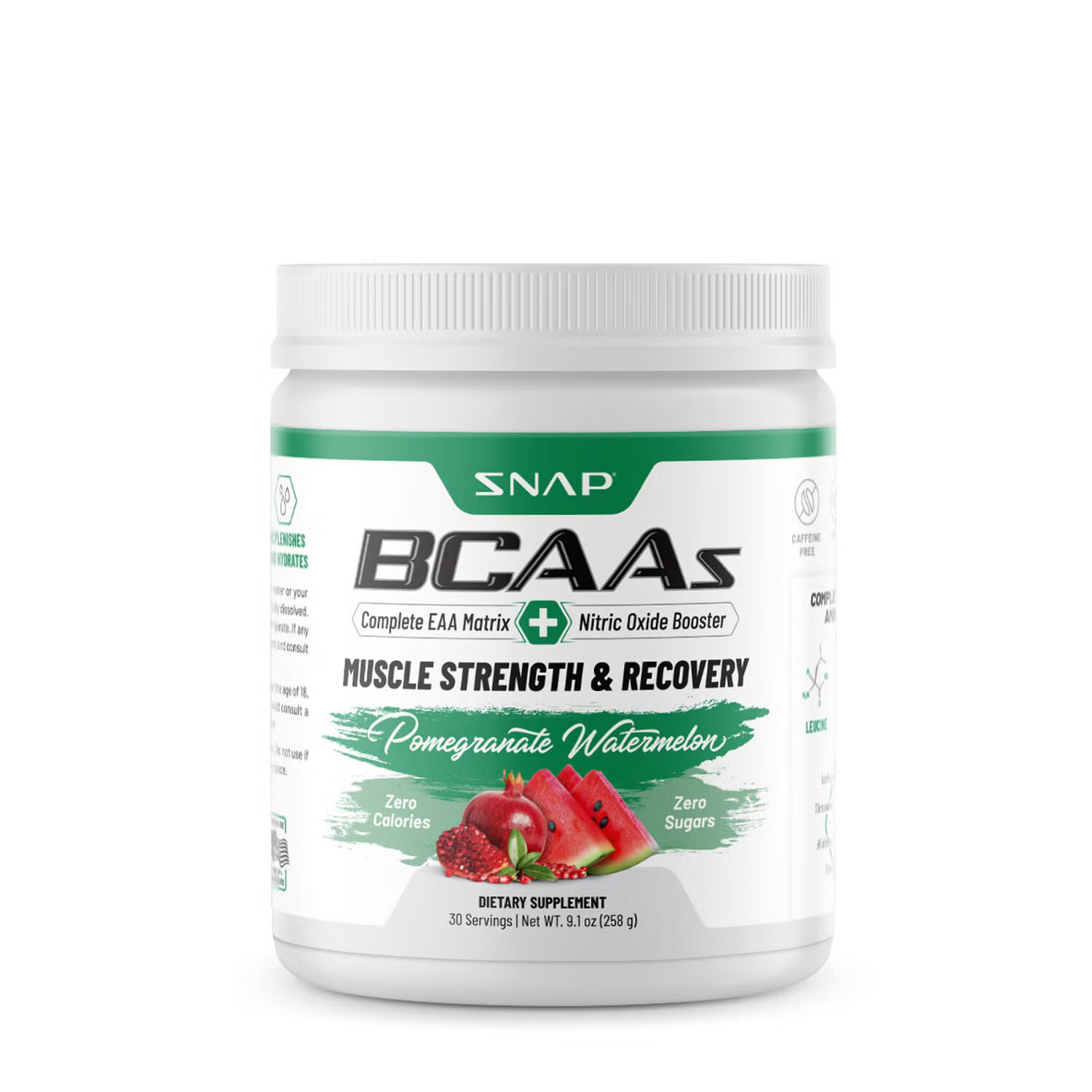 SNAP Supplements Bcaa Powder - Pomegranate Watermelon(30 Servings) | GNC