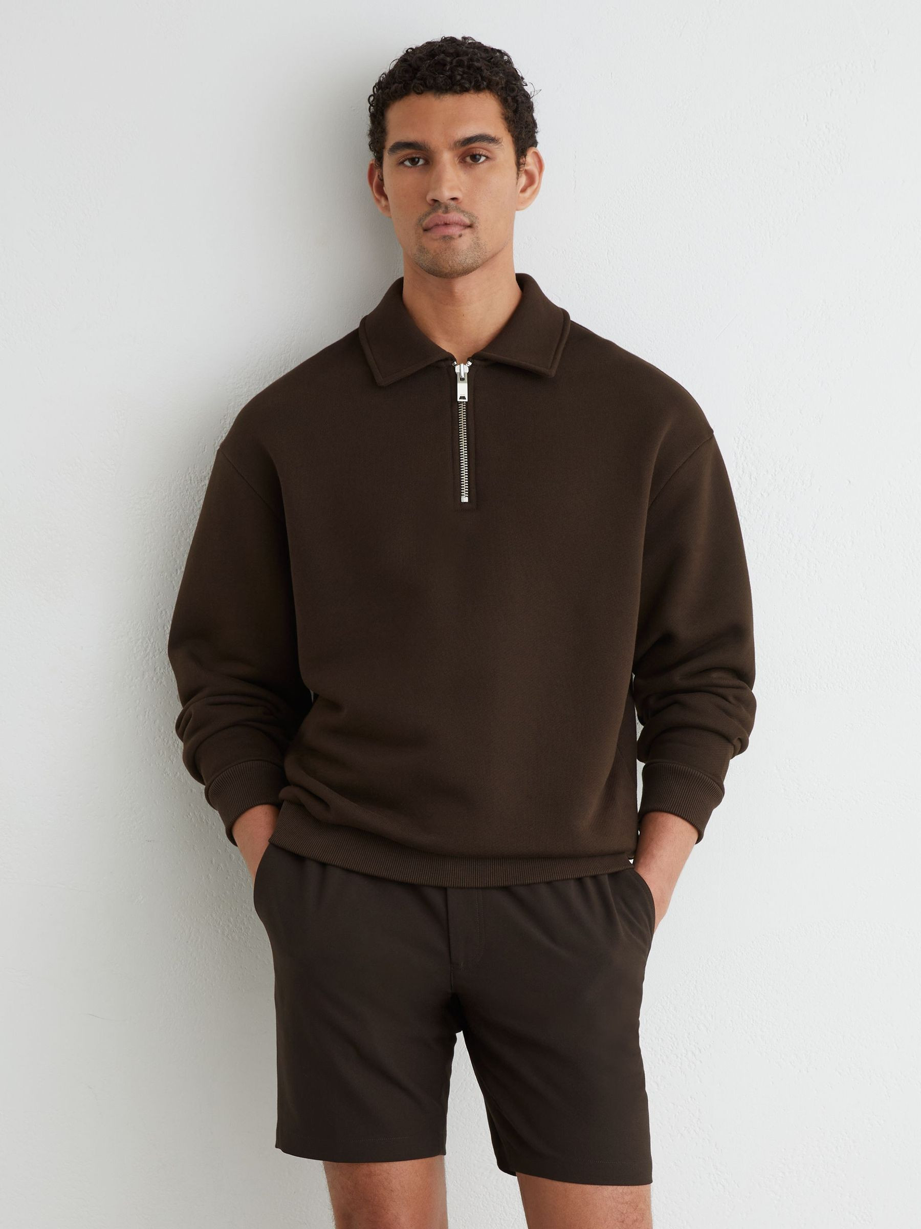Reiss Drawstring Chino Shorts in Brown - REISS | Reiss UK