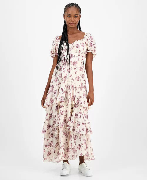 Women's Lace-Trim Babydoll Maxi Dress, Macy's Exclusive | Macy's