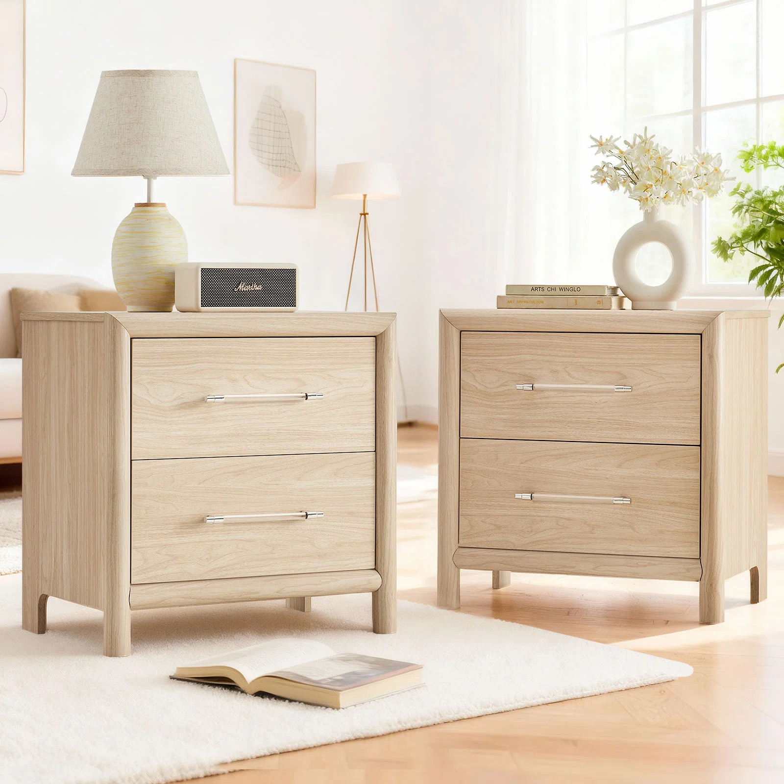 30" Height Nightstands With Two Drawers, Set Of 2 | Wayfair North America