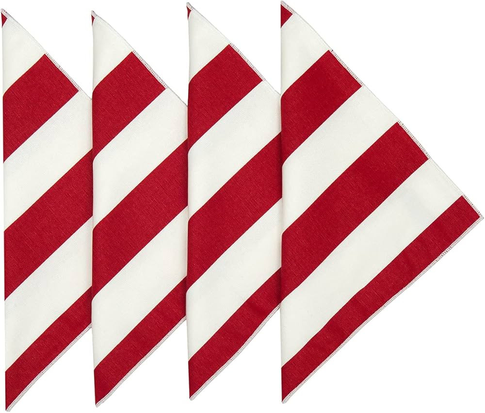 Red Stripe Cloth Napkins Dinner, July 4 Decor Patriotic, Mix with Red, White and Blue Stars and S... | Amazon (US)