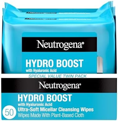 Neutrogena Hydro Boost Ultra-Soft Micellar Cleansing Wipes with Hyaluronic Acid, Hydrating Makeup... | Amazon (US)