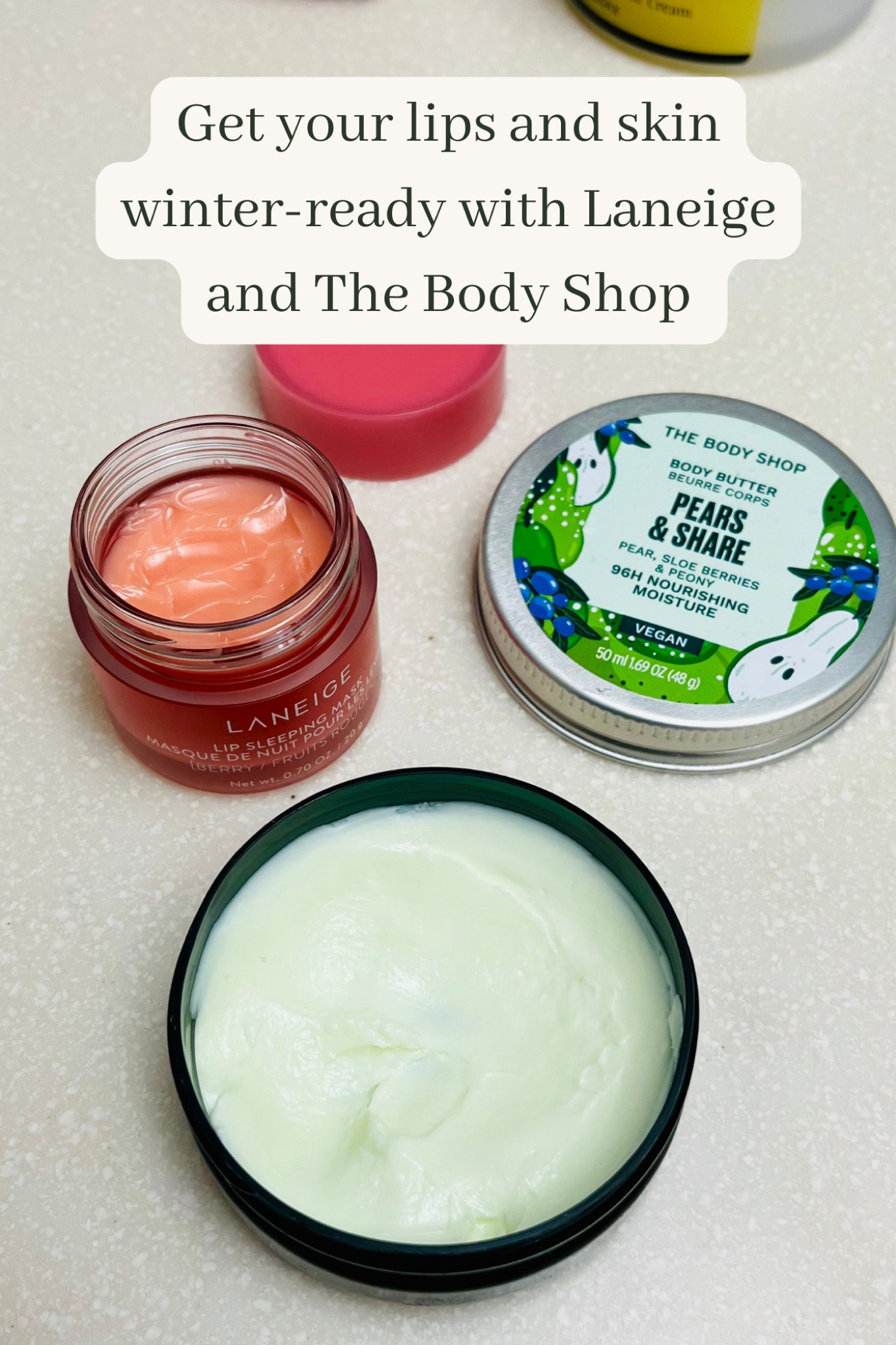 Avoid dry, chapped lips and skin this winter by switching your skincare routine with the season.

For me, that means switching water-based lotions to body butter and adding more moisturizing lip masks, like this popular one from Laneige.

#LTKover40 #LTKbeauty #LTKSeasonal