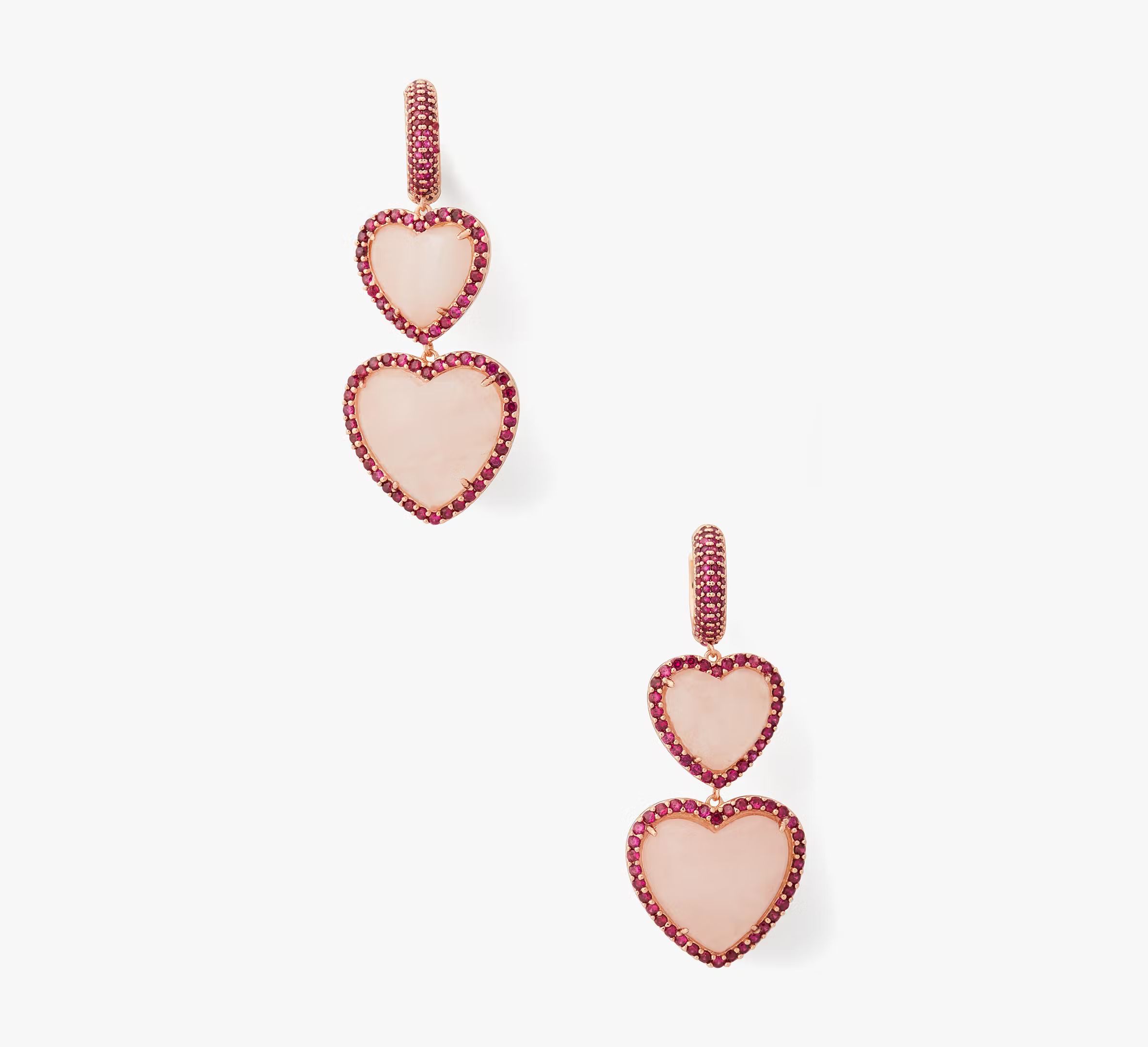 Kate Spade Heart Of Hearts Double Drop Earrings, Pink | Kate Spade (US)