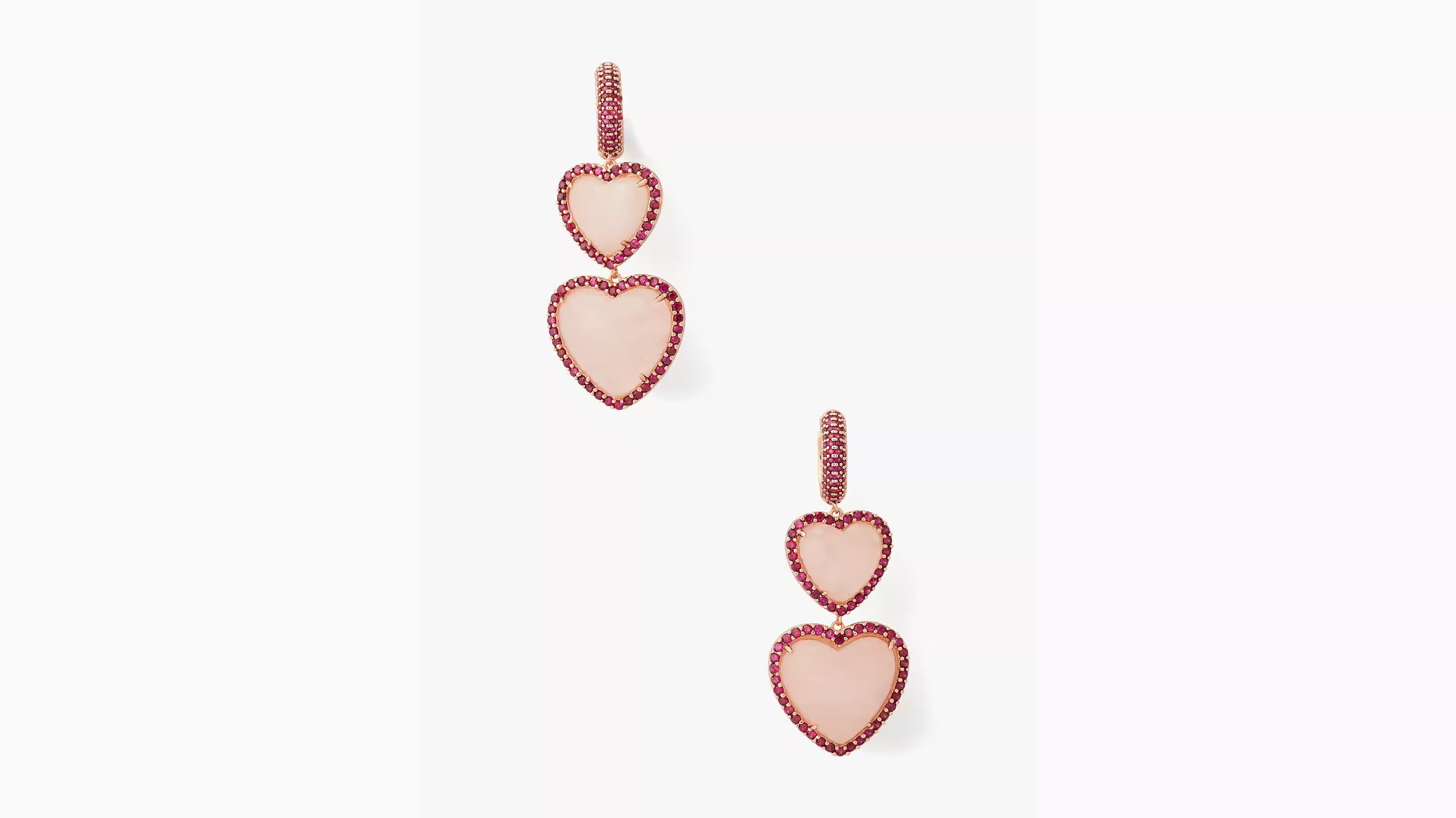 Kate Spade Heart Of Hearts Double Drop Earrings, Pink | Kate Spade (US)