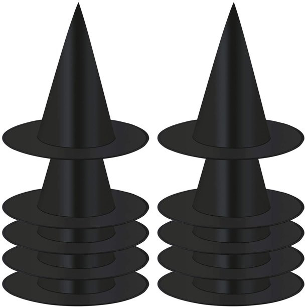 Doingart Halloween Black Witch Hat, 10pcs Witch Hat Costume Accessory for Halloween Christmas Mas... | Walmart (US)