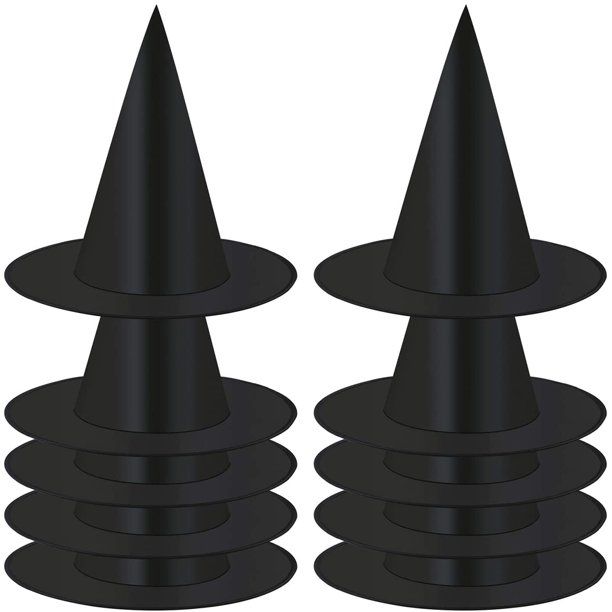 Doingart Halloween Black Witch Hat, 10pcs Witch Hat Costume Accessory for Halloween Christmas Mas... | Walmart (US)