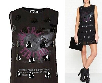 McQ by Alexander McQueen Embellished Sleeveless Mini Shift Dress US M/IT 42 $595 | eBay US