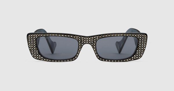 Rectangular sunglasses with crystals | Gucci (US)