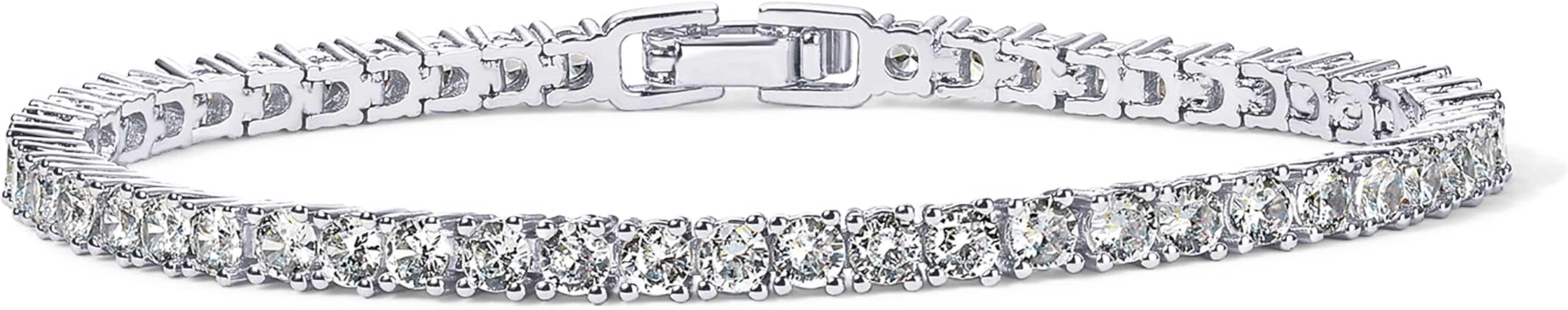 PAVOI 14K Gold Plated 3mm Cubic Zirconia Classic Tennis Bracelet | Gold Bracelets for Women | Amazon (US)