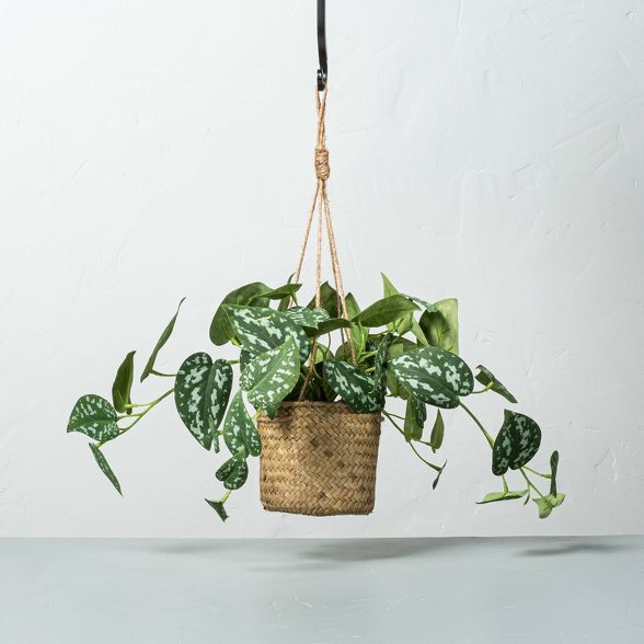 Faux Variegated Pothos Leaf Hanging Plant - Hearth &#38; Hand&#8482; with Magnolia | Target