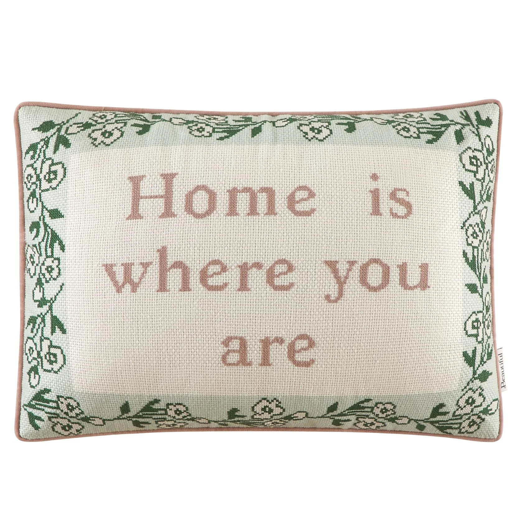 Beautiful Sentiment Needlepoint Lumbar Decorative Pillow by Drew Barrymore, 14" x 20" | Walmart (US)