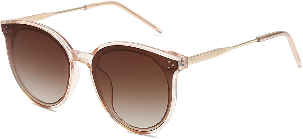 SOJOS Fashion Round Sunglasses for Women with Rivet Plastic Frame DOLPHIN SJ2068 | Amazon (US)