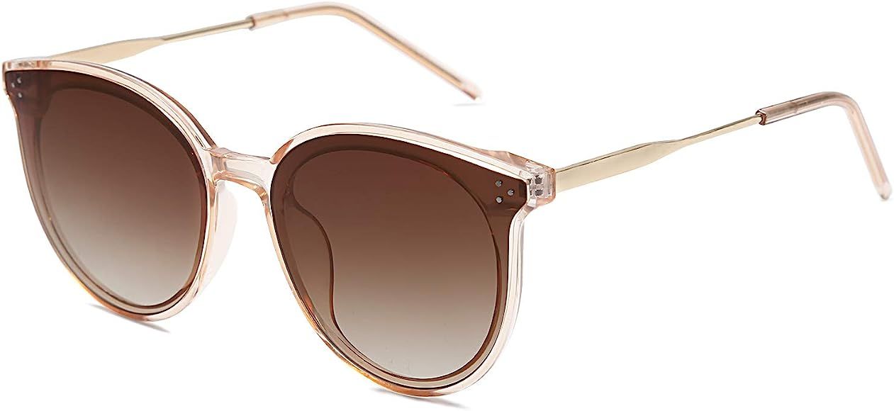 SOJOS Fashion Round Sunglasses for Women with Rivet Plastic Frame DOLPHIN SJ2068 | Amazon (US)