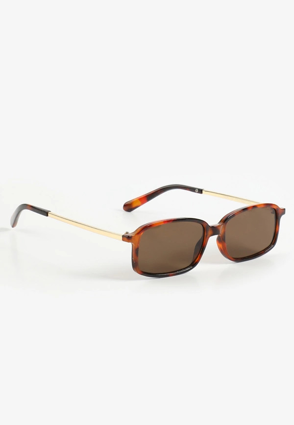 Tortoise Narrow Rectangular Sunglasses | Maurices