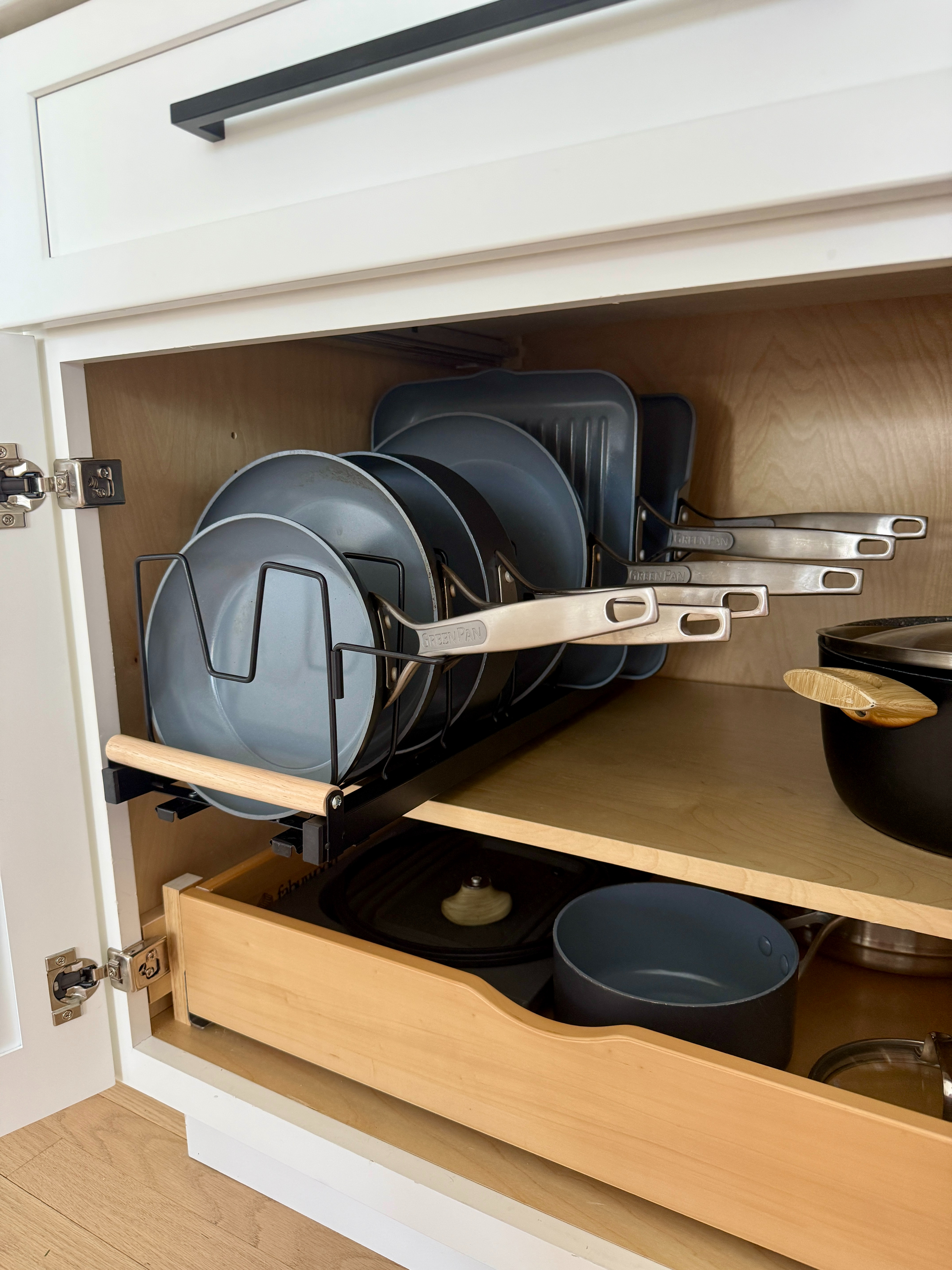 Pots & Pans Organizer (Under-Cabinet Win 🙌)
This under-cabinet pots & pans organizer completely transformed my kitchen. No more stacked chaos, no more digging, no more scratched cookware. Everything is visible, easy to grab, and actually stays organized.

If you’re short on cabinet space or just love a clutter-free kitchen, this is one of those low-effort, high-impact upgrades. Simple install, sturdy hold, and it instantly makes your kitchen feel more put together.

✨ Perfect for everyday cookware
✨ Saves space & protects pans
✨ A total must-have for organized kitchens

#LTKhome #LTKkitchen #KitchenOrganization #HomeOrganization #CabinetOrganization #UnderCabinetStorage #AmazonFinds 

 #LTKmomlife #LTKfoodie #LTKHome