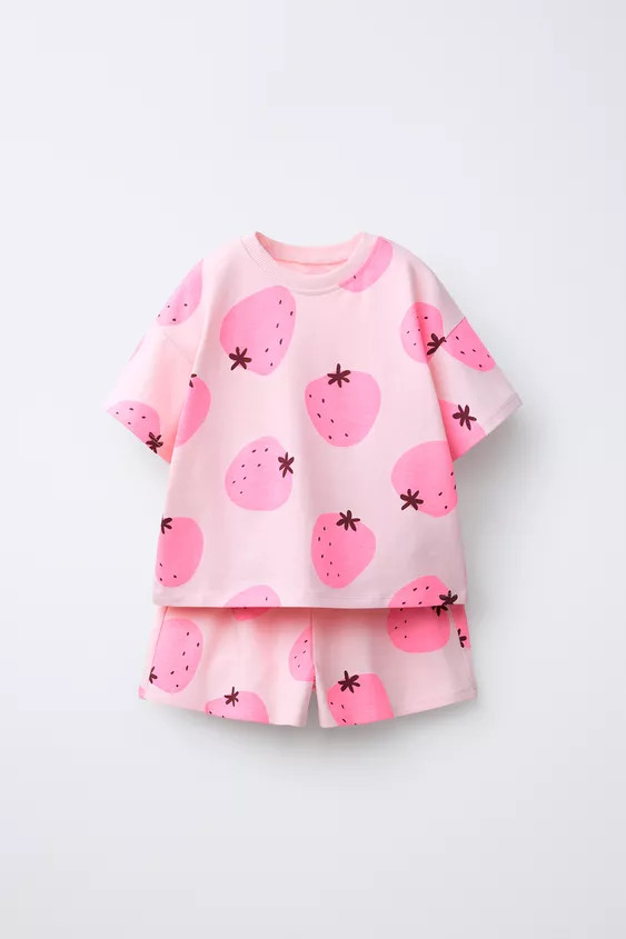 STRAWBERRY T-SHIRT AND BERMUDA SET | Zara US