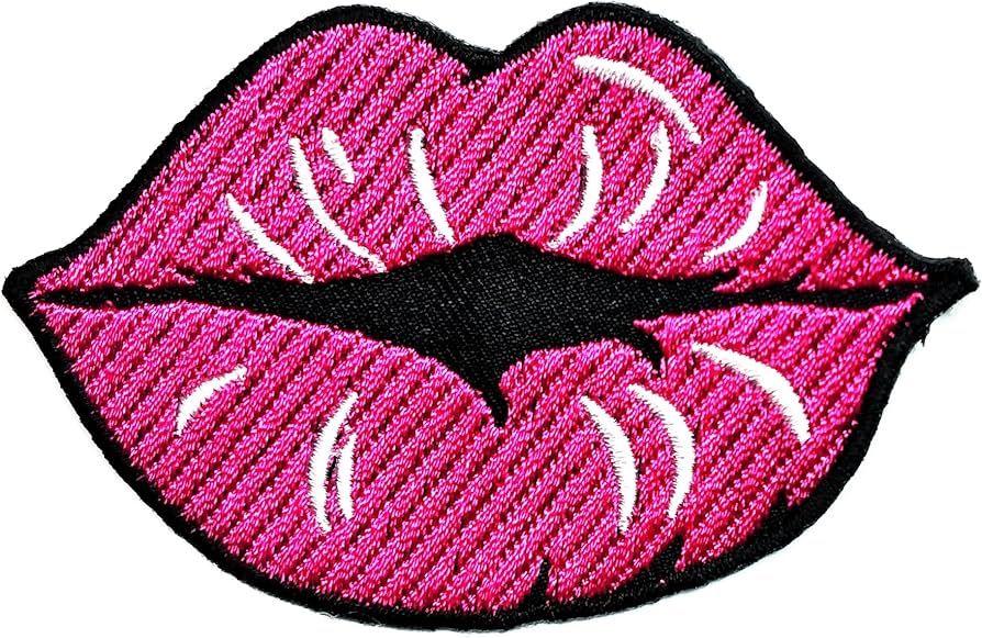 HHO Colorful Pink Lipstick Cartoon Kids Patch Embroidered DIY Patches, Cute Applique Sew Iron on ... | Amazon (US)