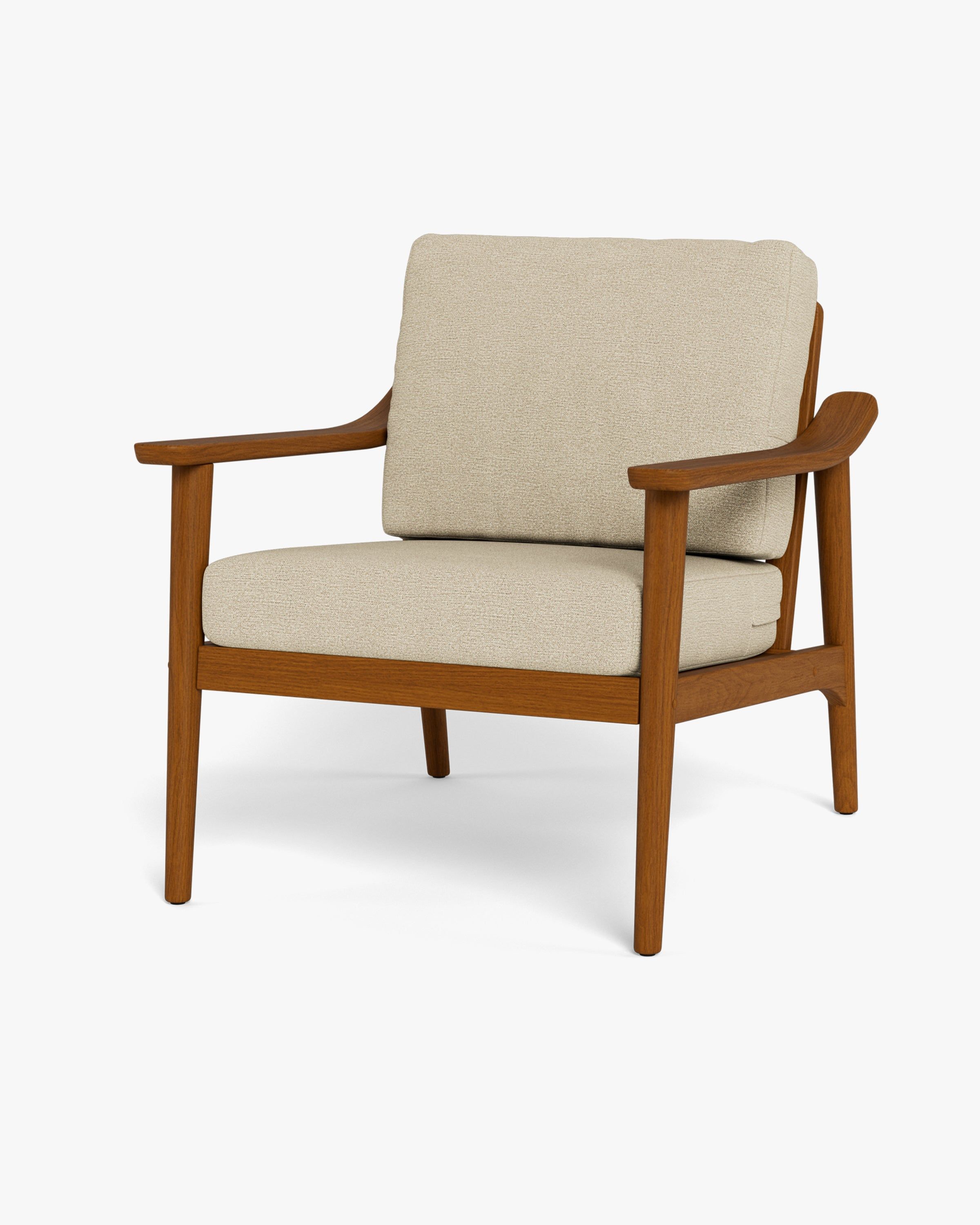 Scandinavian Lounge Chair Herringbone Off White | Ruggable