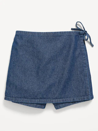 Wrap-Front Denim Skort for Girls | Old Navy (US)